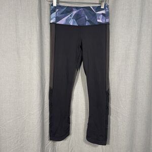 LULULEMON Black Purple Leggings womens 4 Weave/Mesh Waist pockets‎
